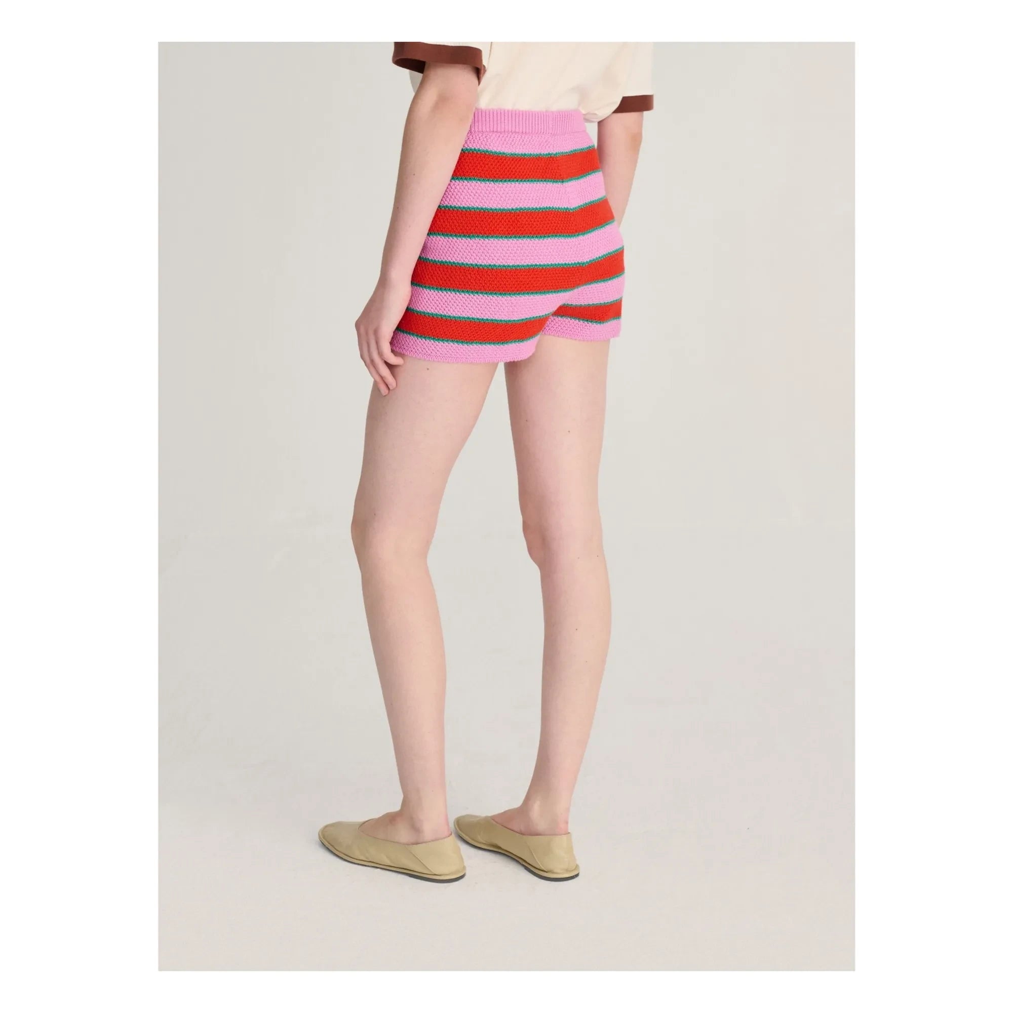 Bobo Choses - Gestreifte Shorts aus Bio-Baumwolle | Rosa