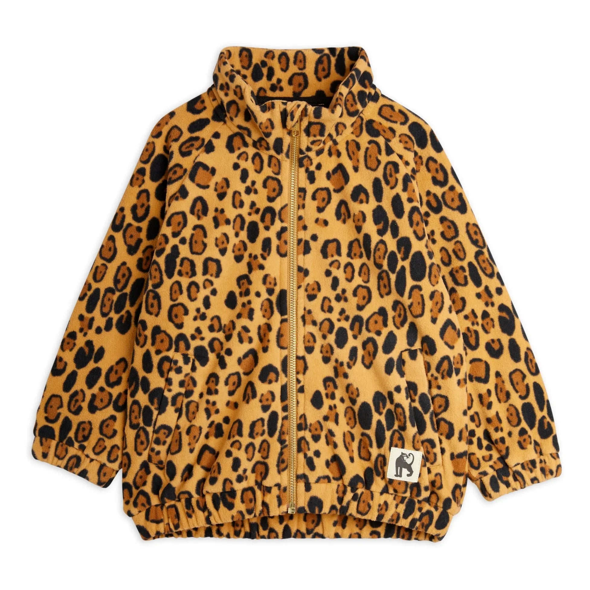 Mini Rodini - Jacke aus recyceltem Polyester mit Leopardenmuster | Beige
