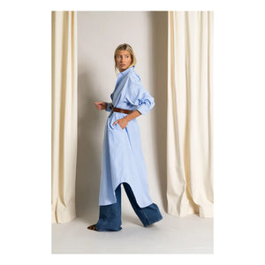 Smallable Woman - Melissa Gestreiftes Hemdkleid | Hellblau