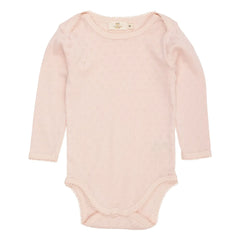 Copenhagen Colors - Kurzarm-Body Pointelle Hearts Bio-Baumwolle | Rosa Hell