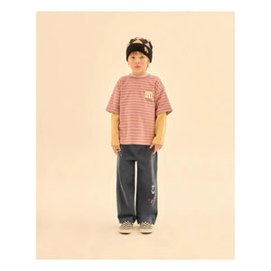 Jelly Mallow - Lagenlook gestreiftes Langarmshirt | Lila