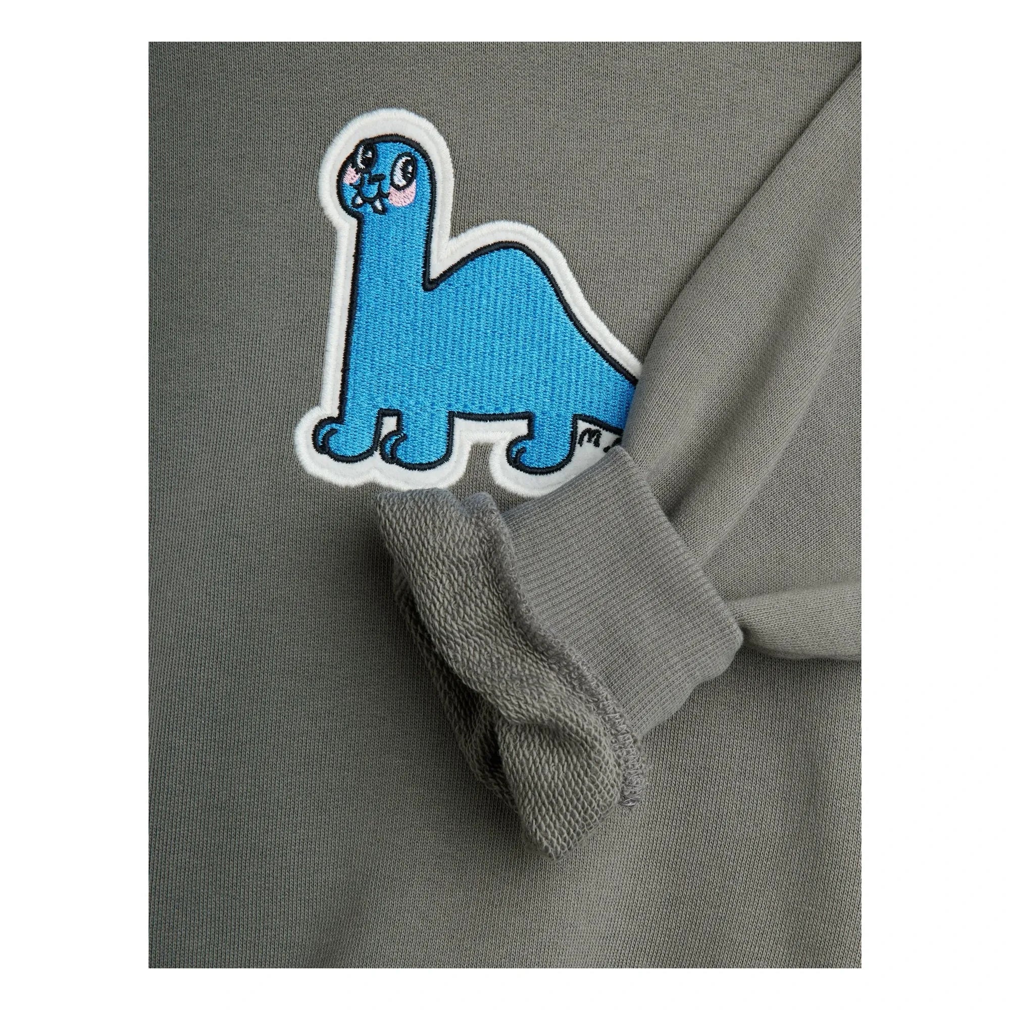 Mini Rodini - Sweatshirt Dino Patch Bio-Baumwolle | Grau