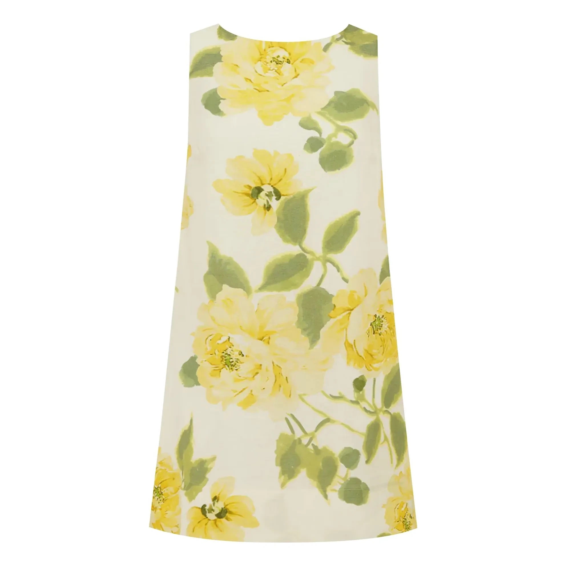 Peony – Leinen-Shiftkleid | Gelb