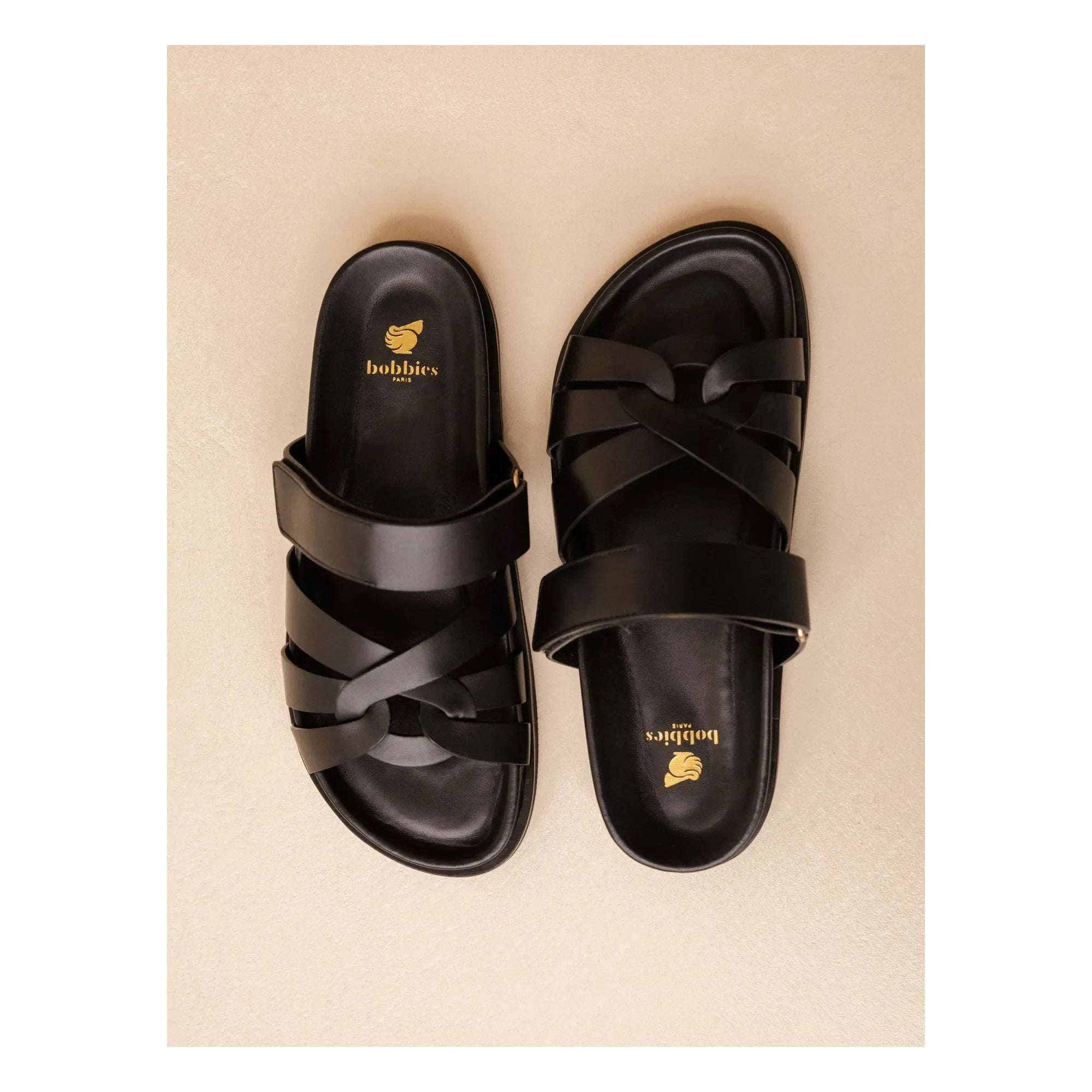 Bobbies - Atlas Leder Sandale | Schwarz