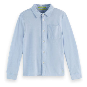 Scotch & Soda - Zweifarbiges Piqué-Shirt | Blau