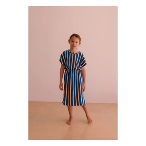 We Are Kids – April Gestreiftes Kleid aus Bio-Baumwolle | Blau
