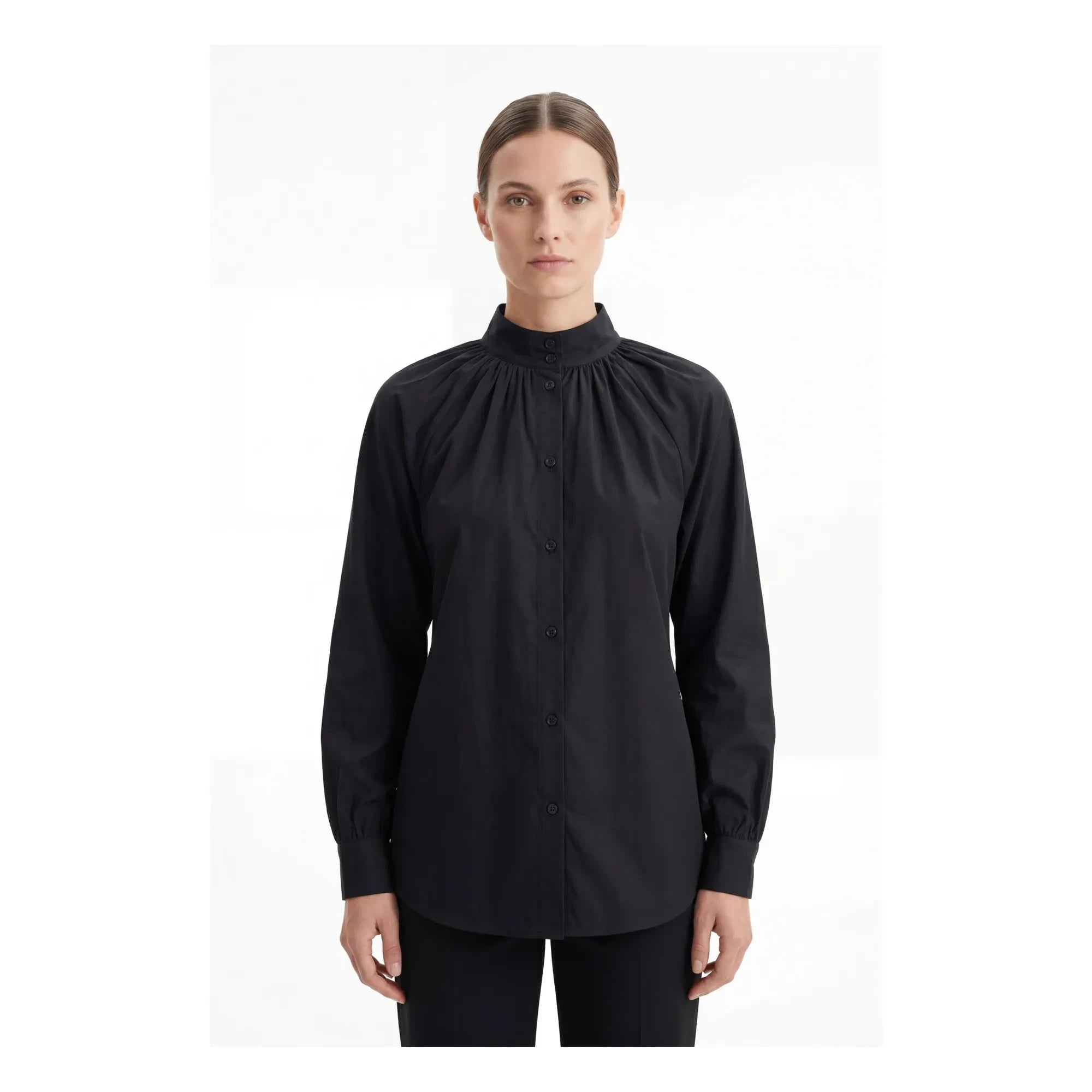 BELLEPIECE - Paxos Bluse aus Baumwoll-Voile | Schwarz