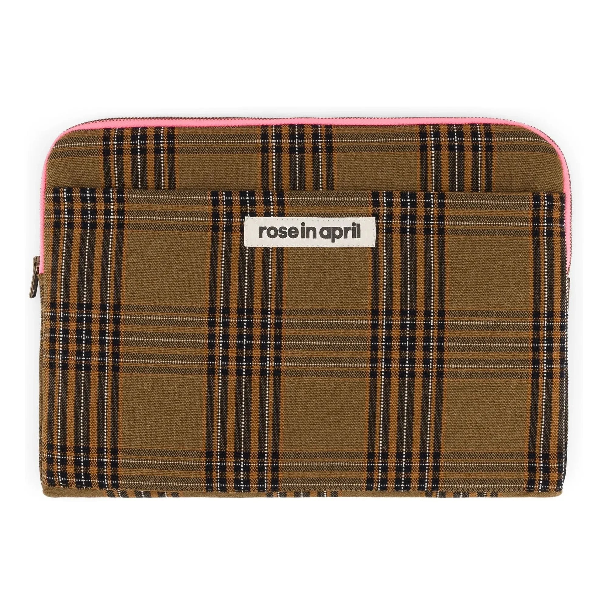 Rose in April - Octave Tartan Laptoptasche | Braun