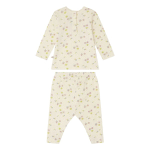 Bonpoint - Genna Fleuri Bio-Baumwoll-T-Shirt und Leggings Set | Ecru