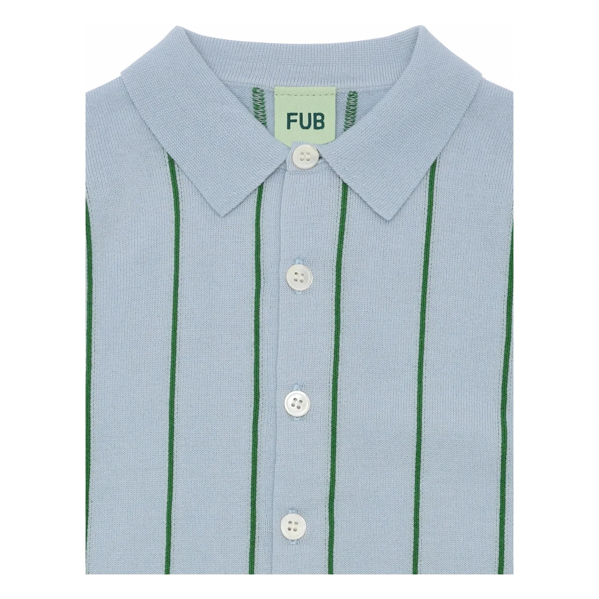 FUB - Gestreiftes Hemd Extra Feines Netz Bio-Baumwolle | Hellblau