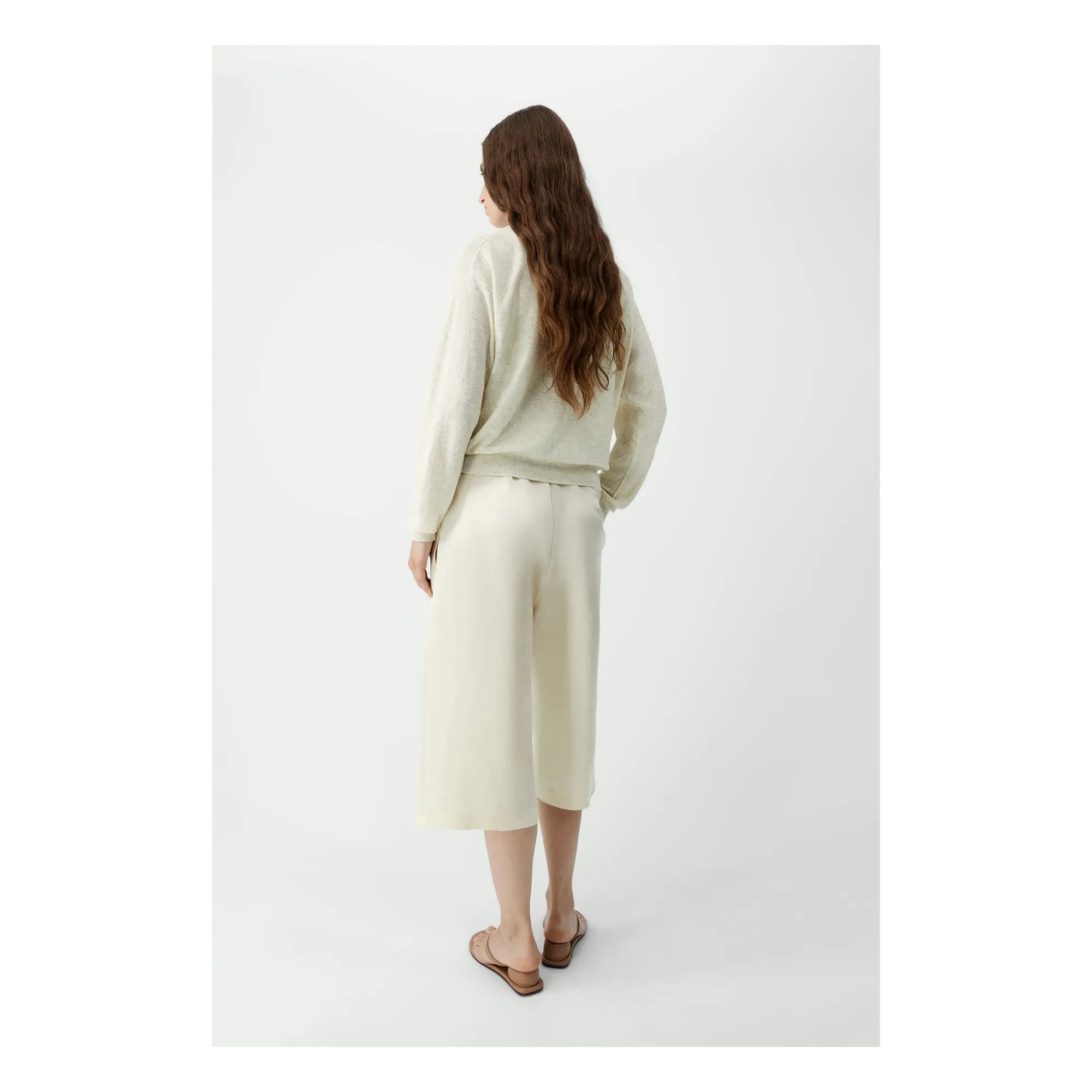 Cordera - Leinen- und Baumwollstrickjacke | Creme