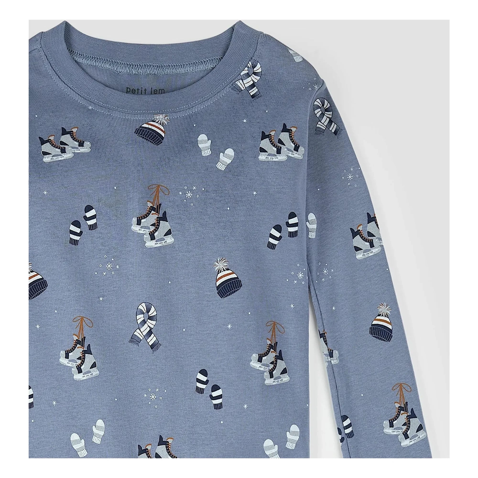 Petit Lem - Bio-Baumwoll-Winter-Schlafanzug | Blau