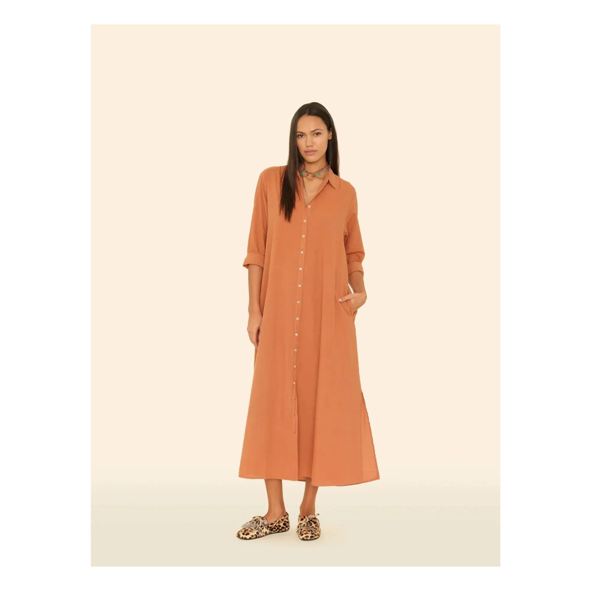 Xirena - Boden Baumwollpopeline-Kleid | Kürbis