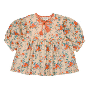 Louis Louise - Bluse Poonam Fleurie | Beige Rosa