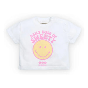 the new society - Smiley Baby-T-Shirt | Weiß