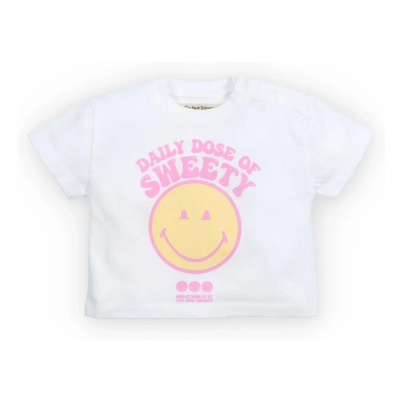 the new society - Smiley Baby-T-Shirt | Weiß