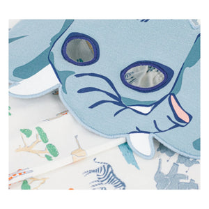 Petit Bateau - Bio-Baumwoll-Savane-Shorty-Pyjama-Set mit Maske | Weiß