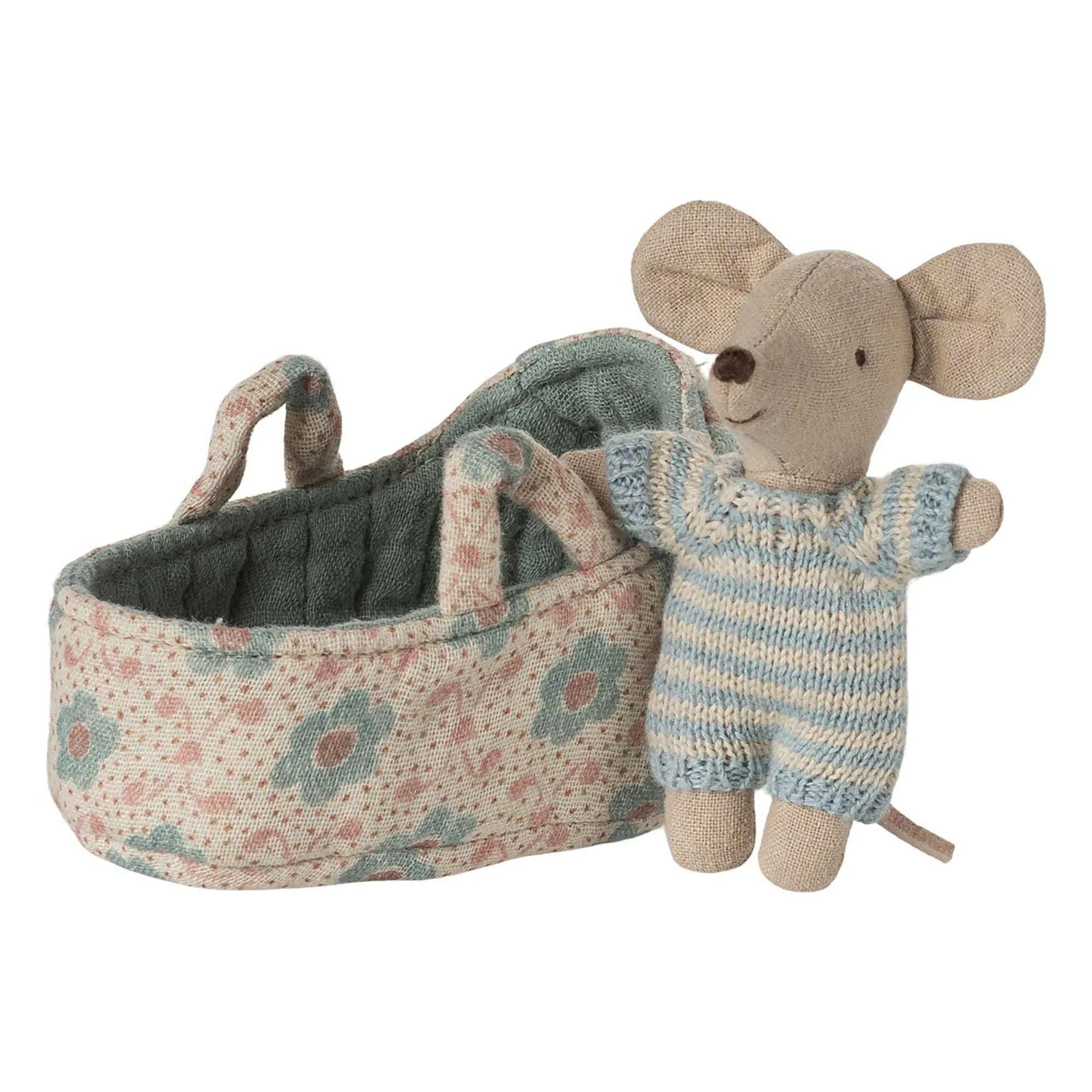 Maileg - Baby Maus in blauer Wiege