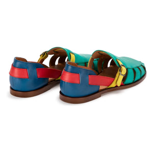 Bobo Choses - Leder-Sandalen mit Farbblock | Grün