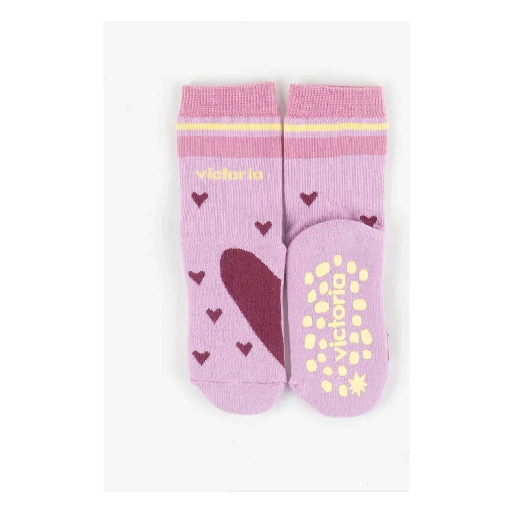 Victoria - Rosa Herz-Socken