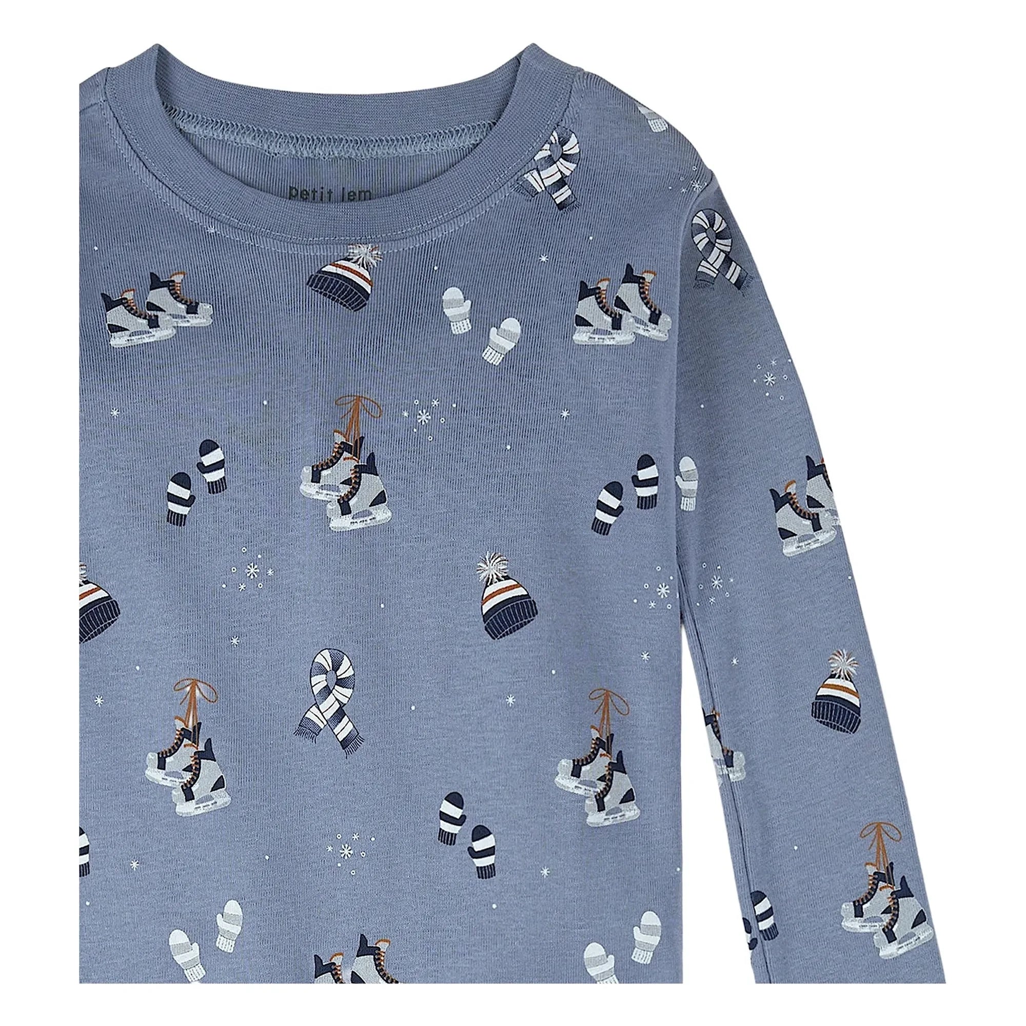 Petit Lem - Bio-Baumwoll-Winter-Schlafanzug | Blau