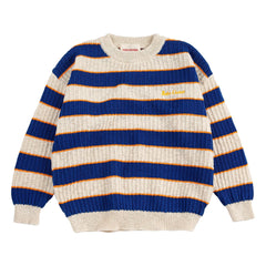 Bobo Choses – Gestreifter Pullover aus Bio-Baumwolle | Heather Beige