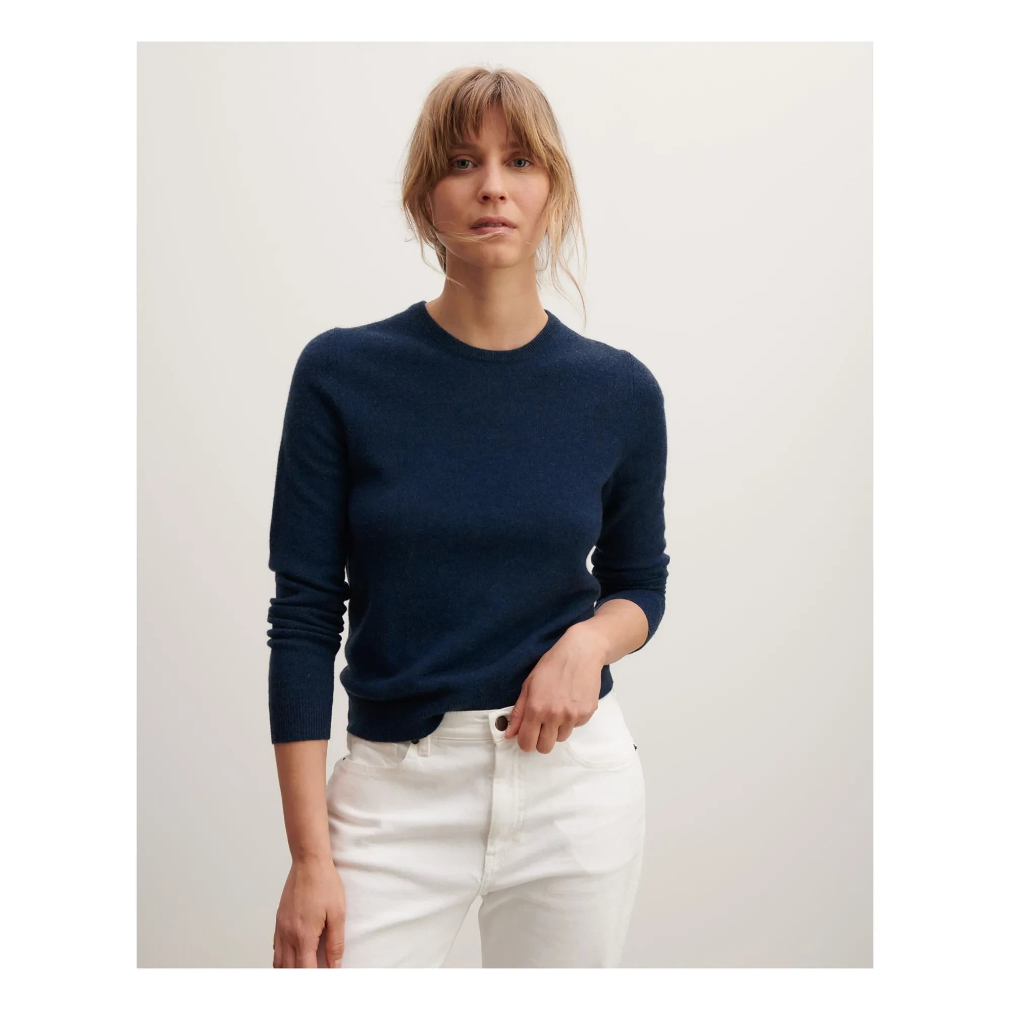 Bompard – Klassischer Kaschmirpullover mit Rundhalsausschnitt | Marineblau