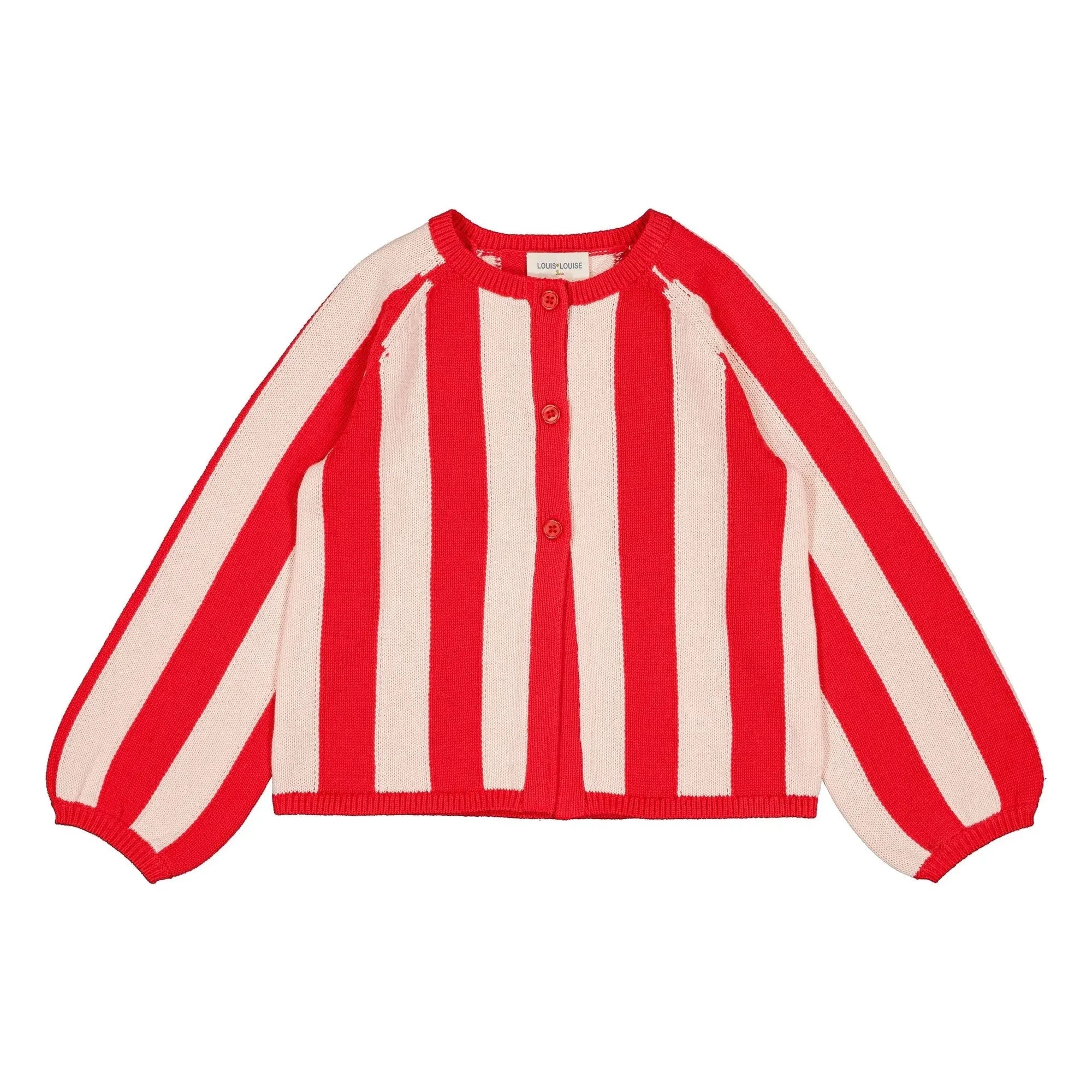Louis Louise - Gestreifte Gulsah Strickjacke | Rot