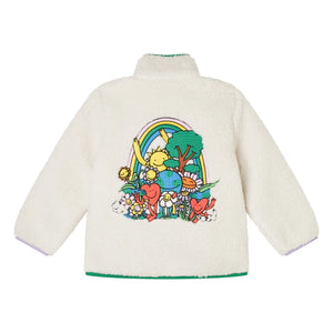 Stella McCartney Kids - Flower Sherpa Jacke | Elfenbein