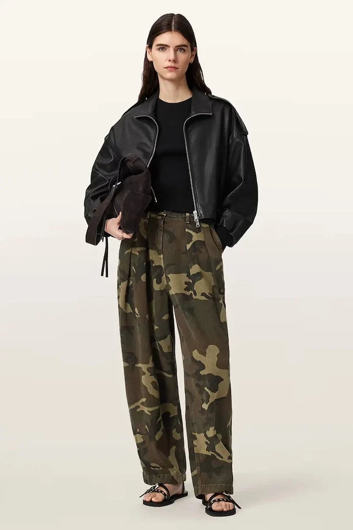 AllSaints pamuklu baggy kadın pantolonu BECCA