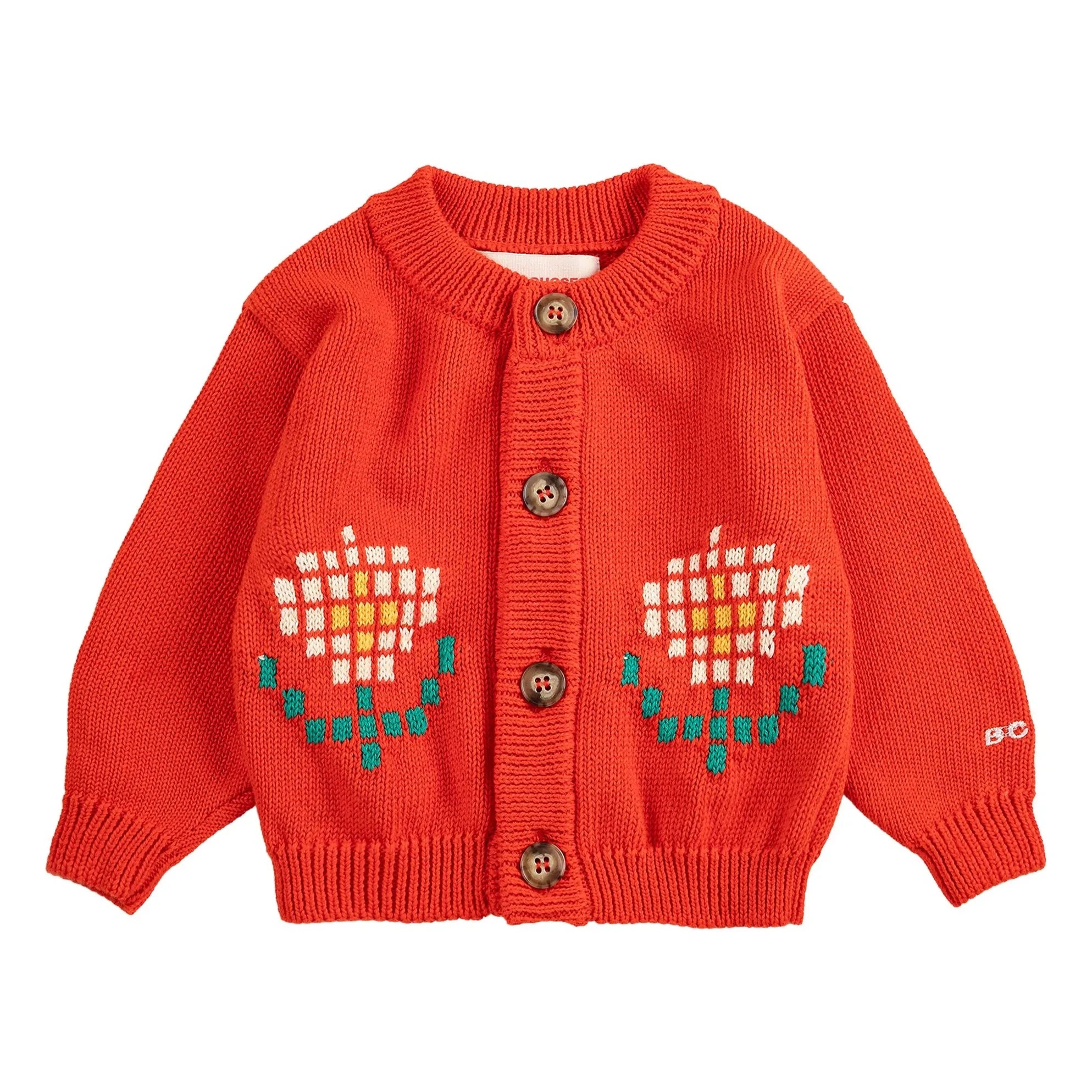 Bobo Choses - Bio-Baumwoll-Strickjacke Marguerites Baby | Rot