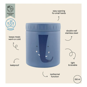 Trixie - Isolierte Brotdose 350 ml Mrs Elephant | Blau