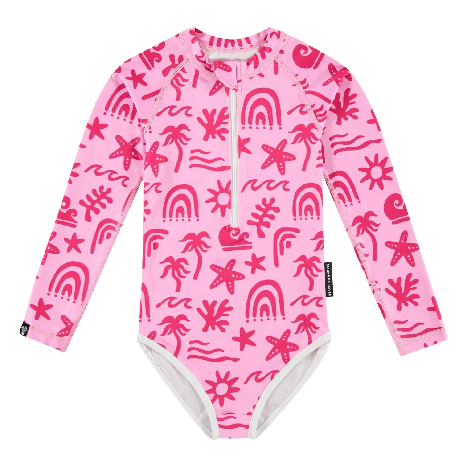 Beach & Bandits - Tropische Brisen UV-Schutz-Badeanzug aus recycelten Fasern | Rosa