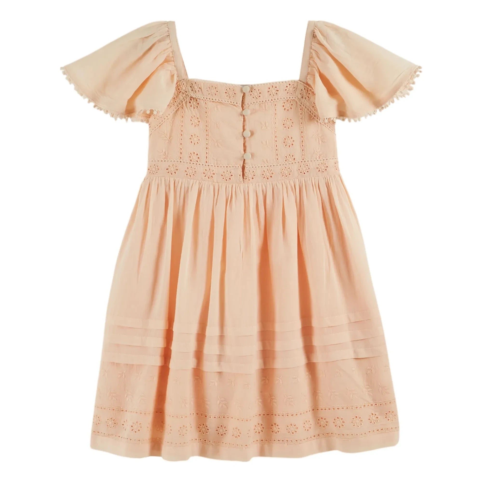 Emile et Ida - Broderie Anglaise Kleid | Aprikose