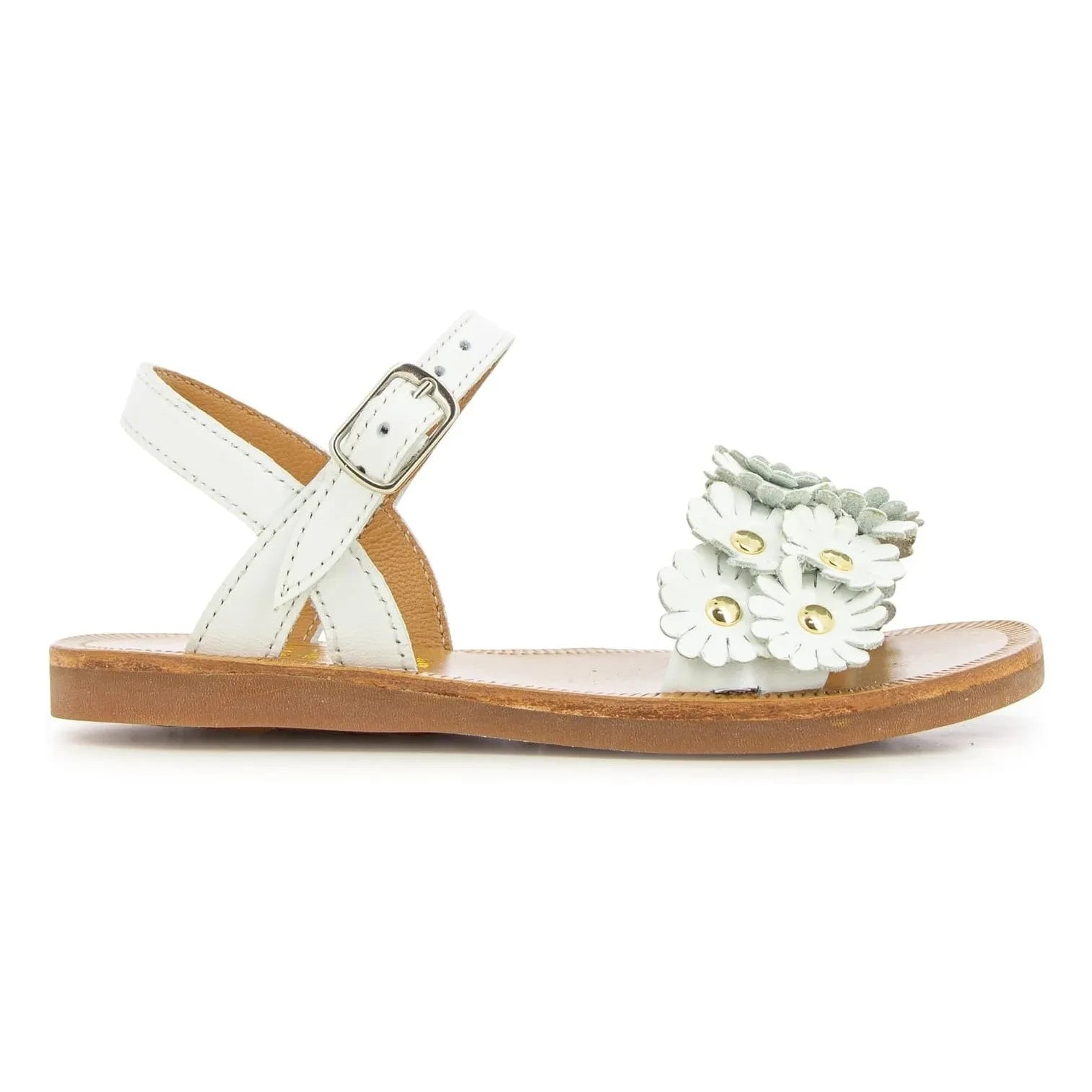 Pom d'Api - Sandalen Plagette Multi Flo | Weißer Satin