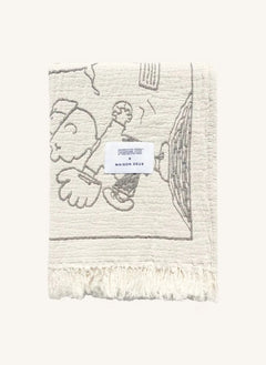 Maison Deux - Maison Deux x Peanuts | Weißer Baseball Druck Baumwolle Throw