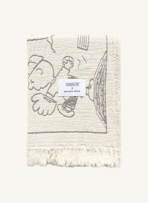 Maison Deux - Maison Deux x Peanuts | Weißer Baseball Druck Baumwolle Throw
