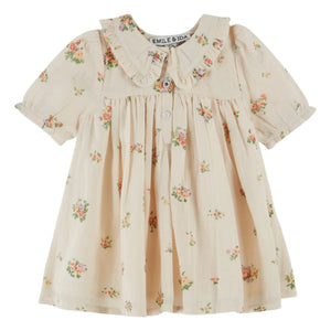 Emile et Ida - Maxikleid aus Bio-Baumwolle mit Blumenmuster | Creme