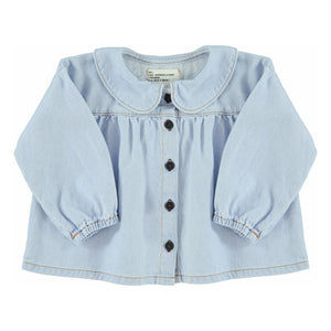 Piupiuchick - Bluse mit Claudine-Kragen | Hellblau