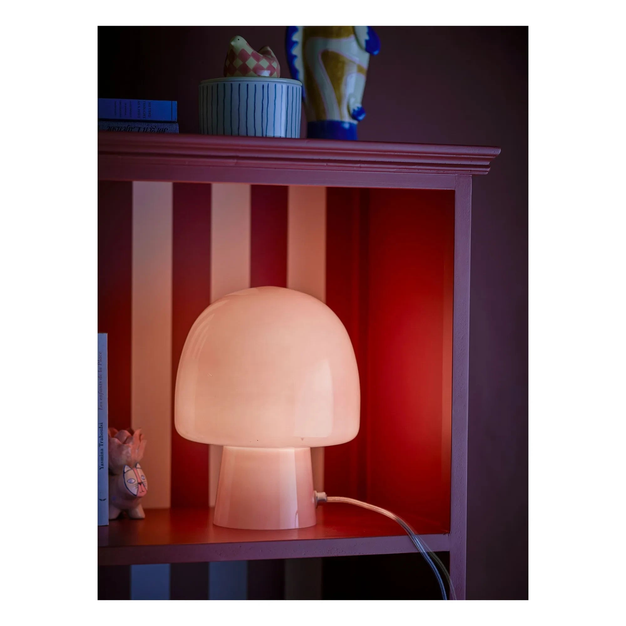 Bloomingville - Paddy Tischlampe aus Glas | Rosa