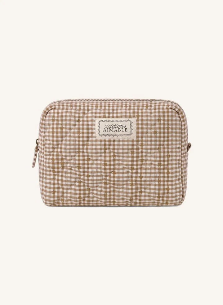 Editions Aimable - Kosmetiktasche Toskana | Noisette Vichy Baumwolle