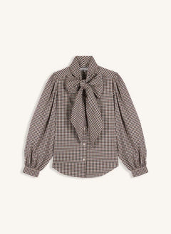 Maria de la Orden - Märchen-Vichy-Baumwollbluse | Braun
