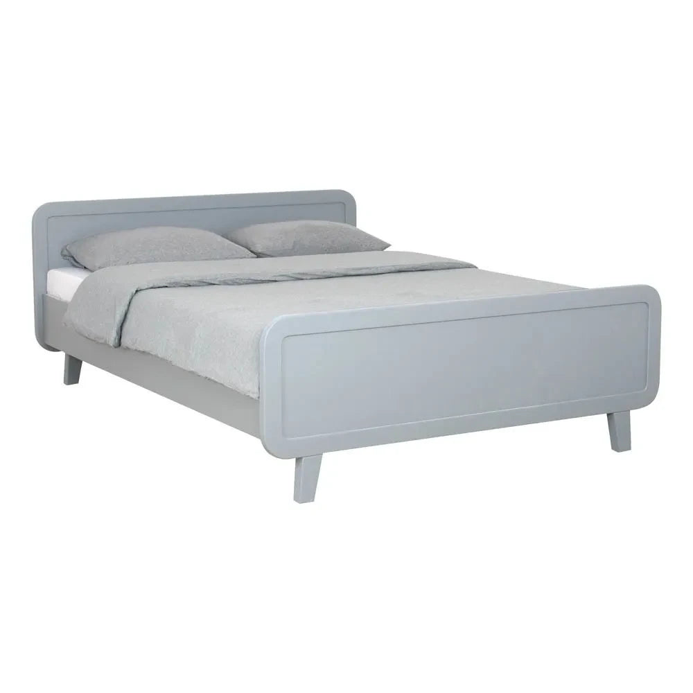 Laurette - Rundes Bett 140x200cm - Hellgrau | Grau