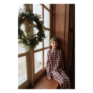 Risu Risu - Lao-kariertes Bio-Baumwoll-Pyjama | Rot