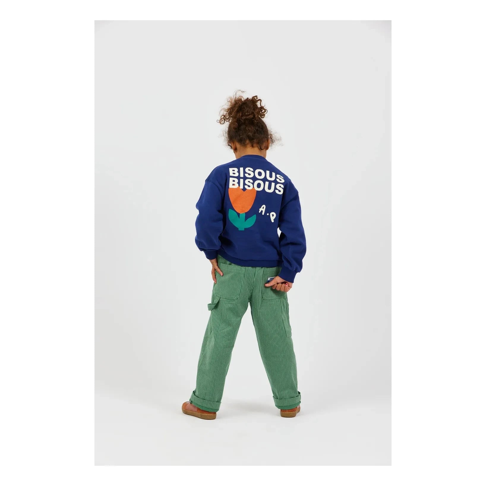 Arsène et Les Pipelettes - Bisous Bisous Organik Pamuklu Sweatshirt | Lacivert