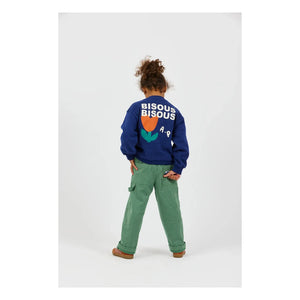 Arsène et Les Pipelettes - Bisous Bisous Organik Pamuklu Sweatshirt | Lacivert