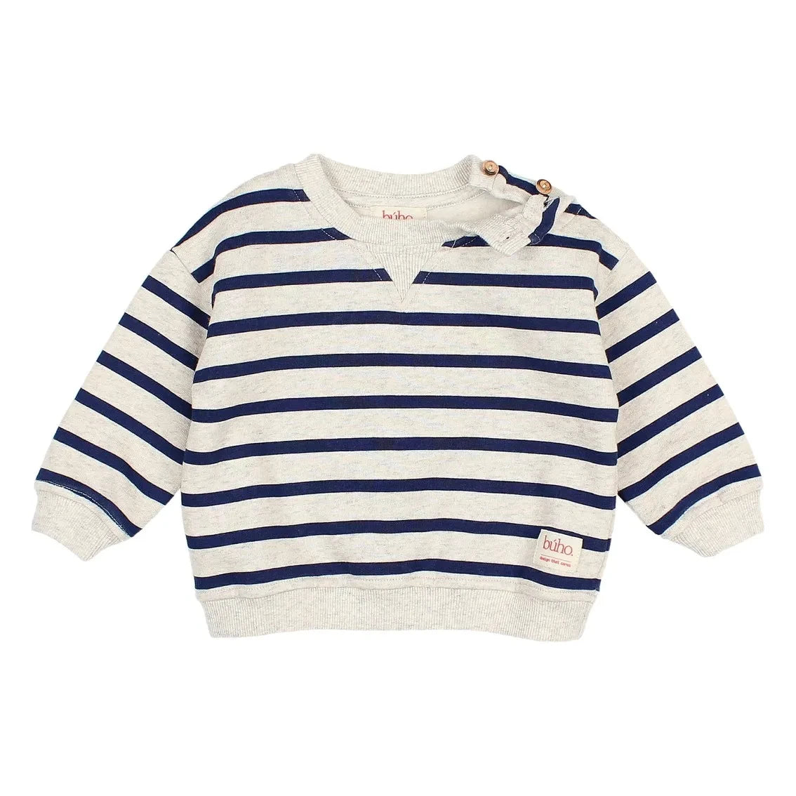 Búho - Denizci çizgili organik pamuklu sweatshirt | Lacivert