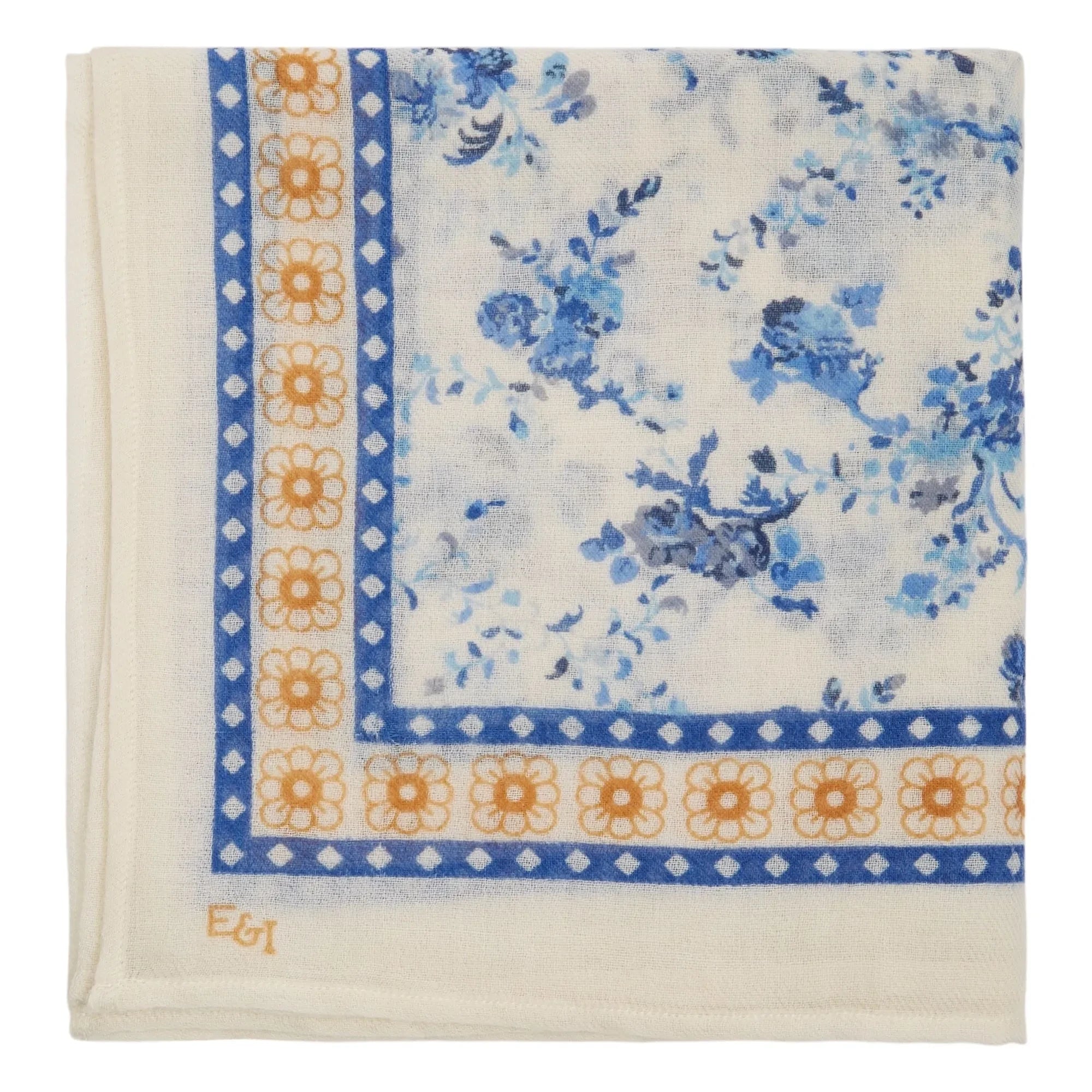 Emile et Ida – Wolle Schal Blaue Orchidee