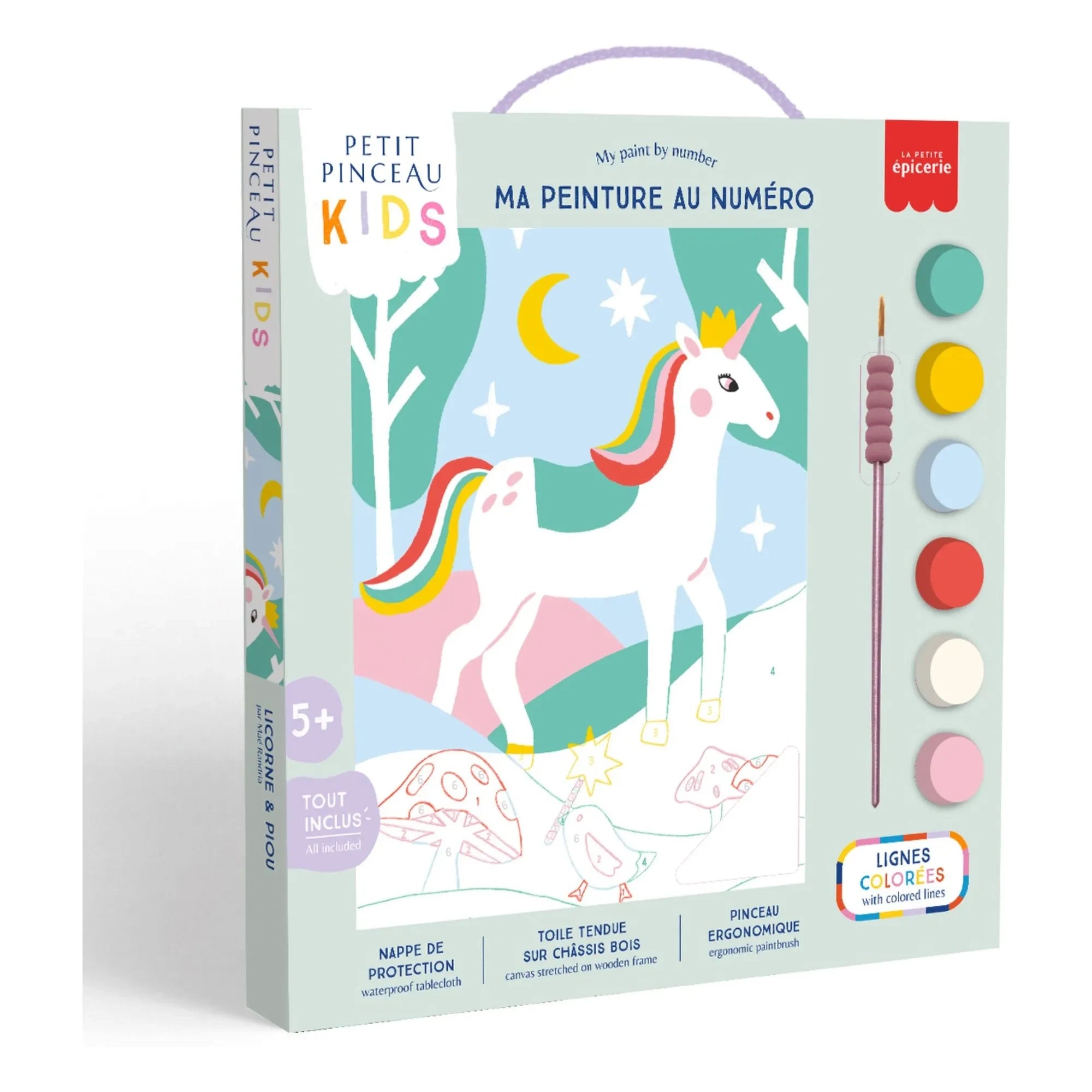 La Petite Épicerie - Malen nach Zahlen für Kinder - Einhorn und Piou