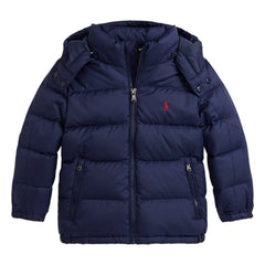 Ralph Lauren – Wattierter Mantel mit Logo aus recycelten Fasern | Marineblau